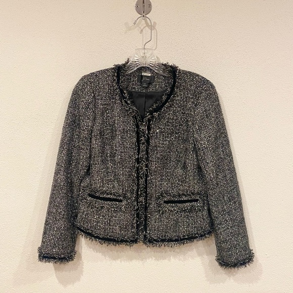 J.Crew Lady Jacket In Sparkling Constellation Tweed Size 4 EUC - Picture 2 of 6